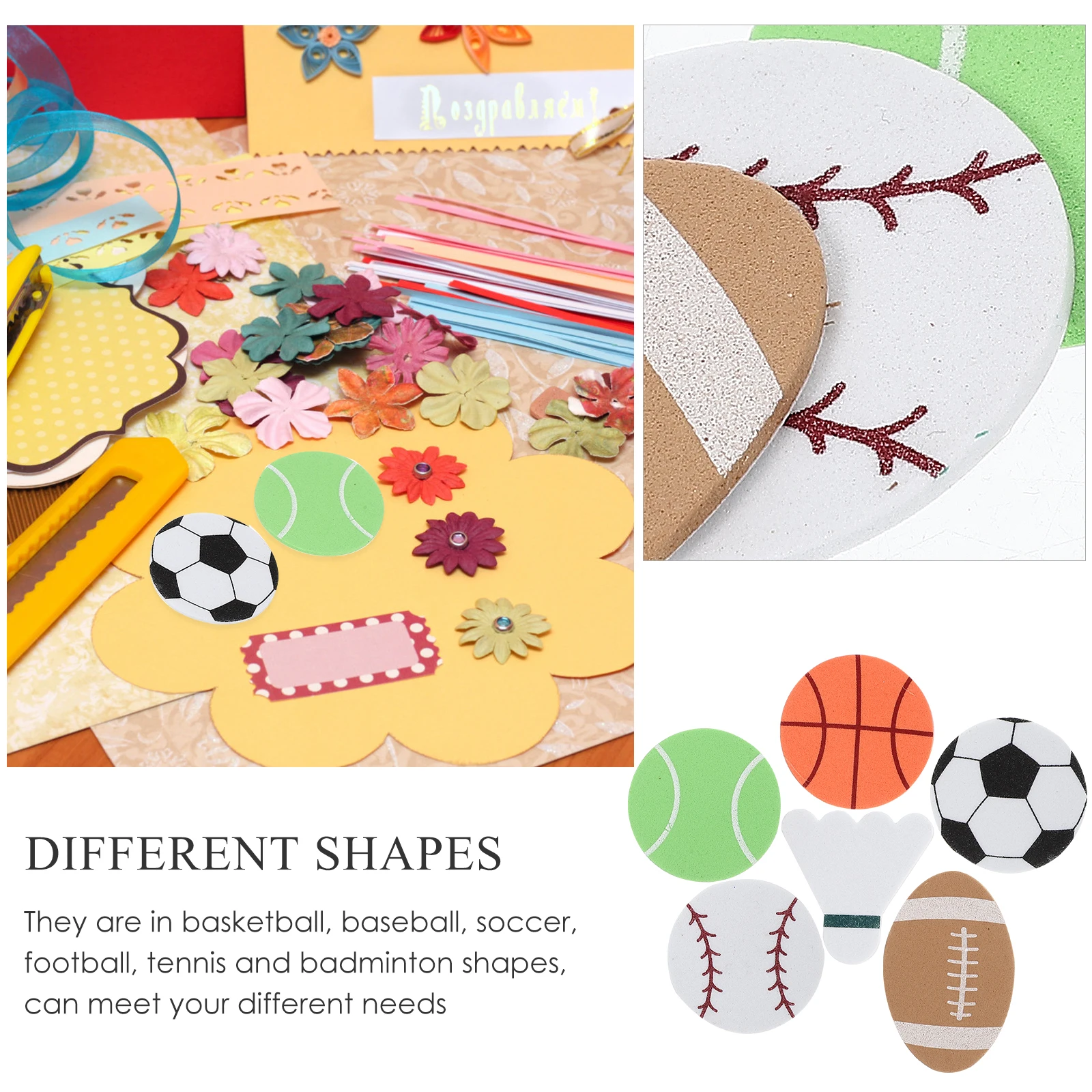4 Packs Foam Stickers Ball for DIY Sports Foams Baseball Basketball Tennis Theme Self Adhesive Volleyball
4 Packs Foam Stickers Ball for DIY Sports Foams Baseball Basketball Tennis Theme Self Adhesive Volleyball
