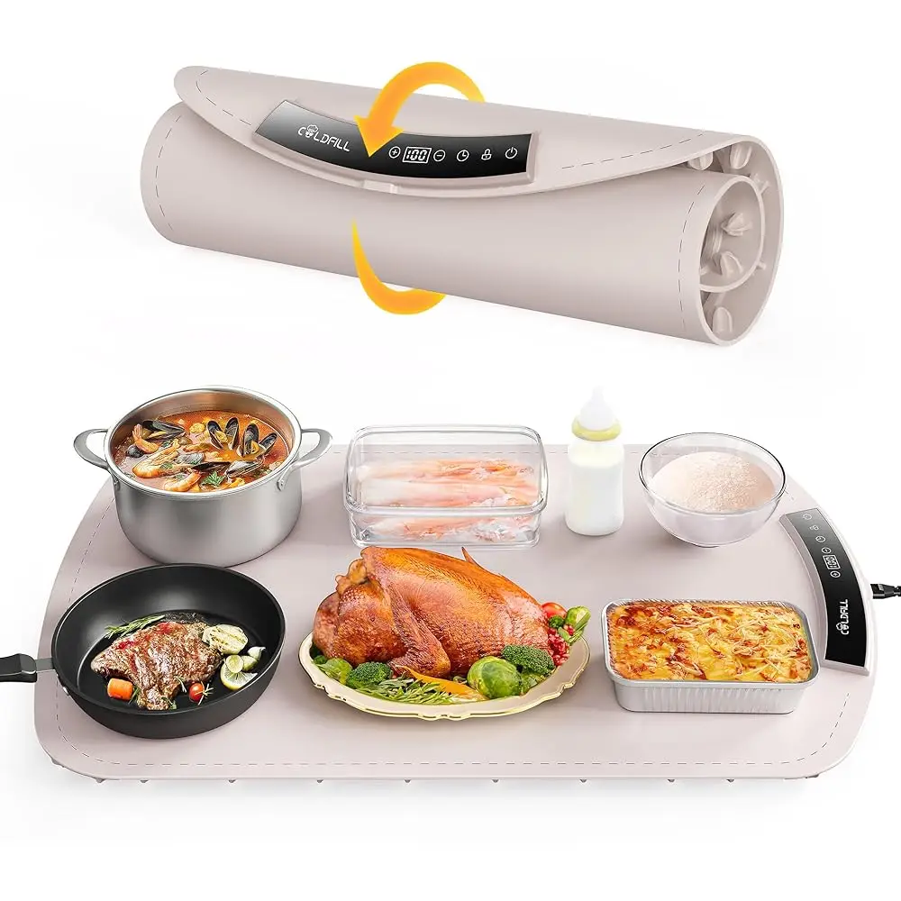 Electric Warming Tray - Foldable Food Warming Mat With 8 Temp Setting, Full-Surface Heat In 5S, 4 Hours Auto-Off, Easy To Clean
Electric Warming Tray - Foldable Food Warming Mat With 8 Temp Setting, Full-Surface Heat In 5S, 4 Hours Auto-Off, Easy To Clean