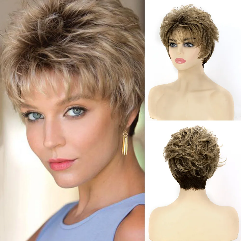 Женский короткий кудрявый коричневый парик из синтетических волос
Женский короткий кудрявый коричневый парик из синтетических волос