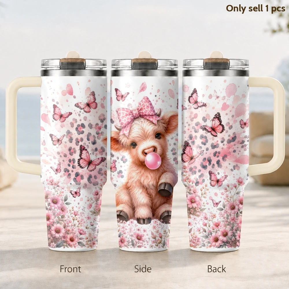 Pink Bubblegum Highland Cow Vacuum Flasks 40oz 3rd Gen Vacuum Insulated Stainless Steel Tumbler Cup with Handle Straw Lid
Pink Bubblegum Highland Cow Vacuum Flasks 40oz 3rd Gen Vacuum Insulated Stainless Steel Tumbler Cup with Handle Straw Lid
