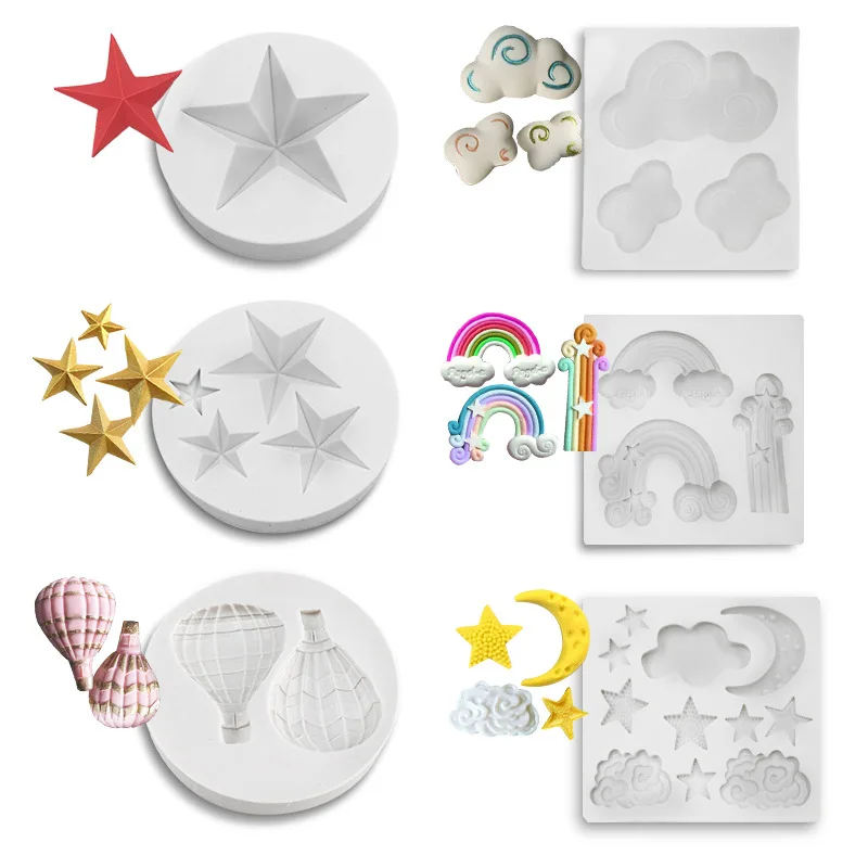 Star Cloud Moon Rainbow Sky silicone mold fondant cake decorating tools chocolate gumpaste
Star Cloud Moon Rainbow Sky silicone mold fondant cake decorating tools chocolate gumpaste