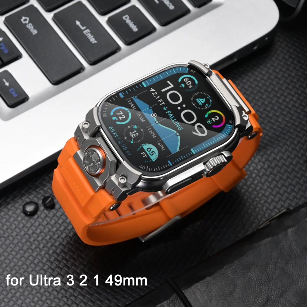 Mens Silicone Band for Apple Watch Ultra 3 2 49mm Sports Strap for Iwatch Ultra 49MM Stainless Steel Connector Head Watchband
Mens Silicone Band for Apple Watch Ultra 3 2 49mm Sports Strap for Iwatch Ultra 49MM Stainless Steel Connector Head Watchband