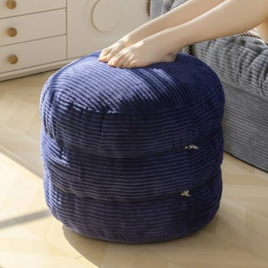 Living room foam-filled pouf ottoman, 20x18 inch modular floor cushion, modern design with soft fabric, neutral beige color, li
Living room foam-filled pouf ottoman, 20x18 inch modular floor cushion, modern design with soft fabric, neutral beige color, li