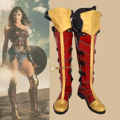 Wonder Cosplay Diana Prince-zapatos y botas para mujer adulta, accesorio para disfraz de Halloween, carnaval, fiesta, Navidad
