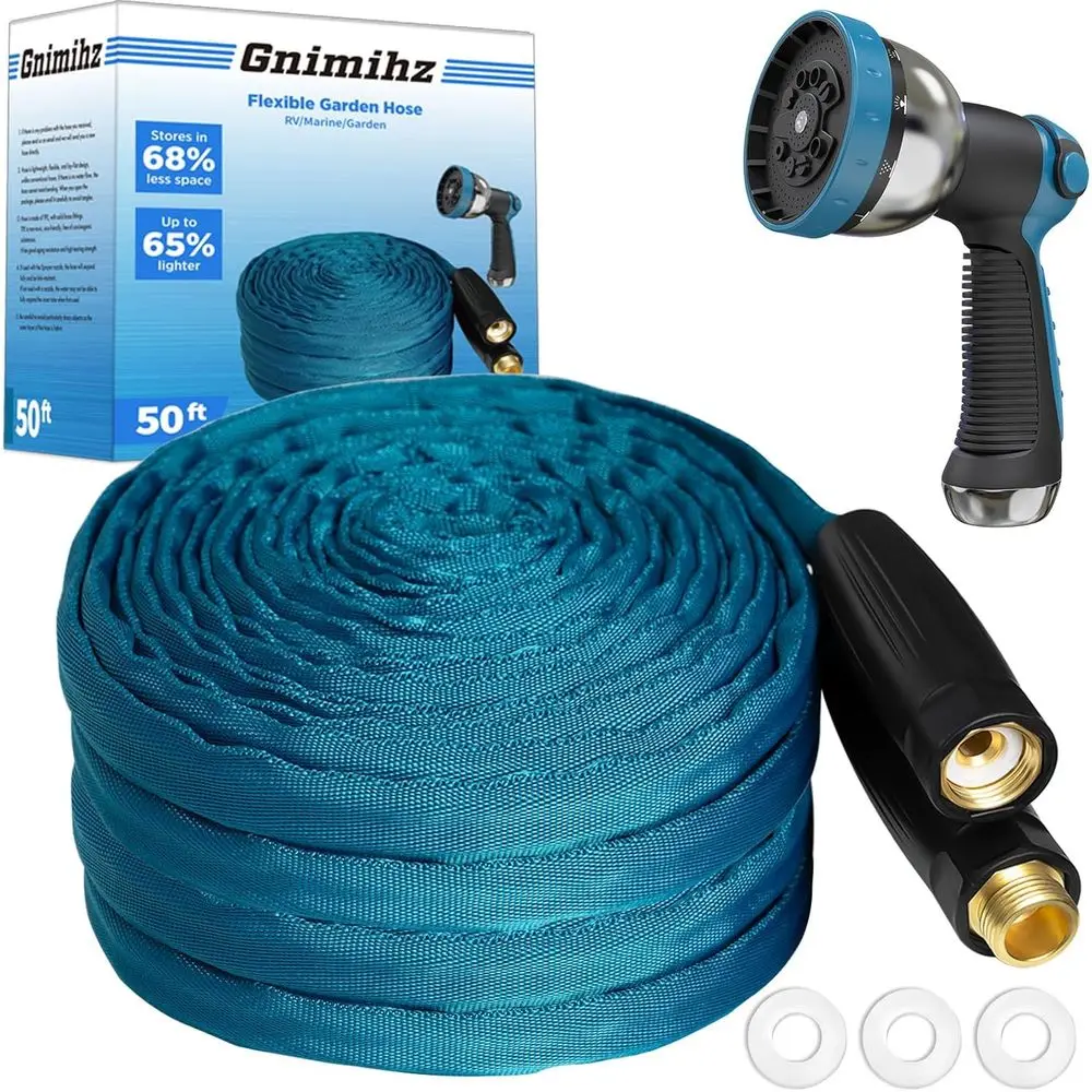 Ultra-Light TPE Hose with Solid Brass Fittings, Non-Shrinking, Easy Storage, Drinking Water Safe, All-Weather, SeaBlue
Ultra-Light TPE Hose with Solid Brass Fittings, Non-Shrinking, Easy Storage, Drinking Water Safe, All-Weather, SeaBlue