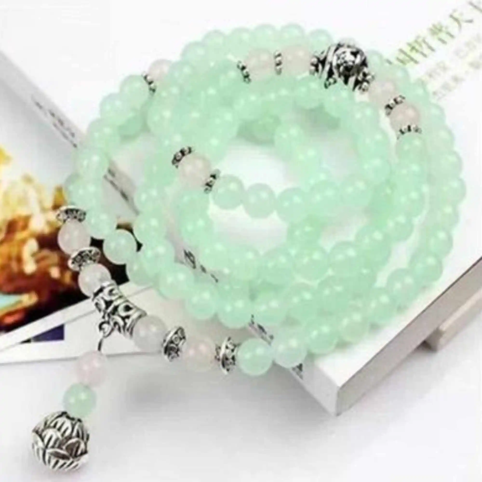 8mm Natural 108 Green beads Lotus Tibet silver bracelet Eco-Friendly Party Men Ethnic Children Fabric Chain Anniversary Bohemian
8mm Natural 108 Green beads Lotus Tibet silver bracelet Eco-Friendly Party Men Ethnic Children Fabric Chain Anniversary Bohemian