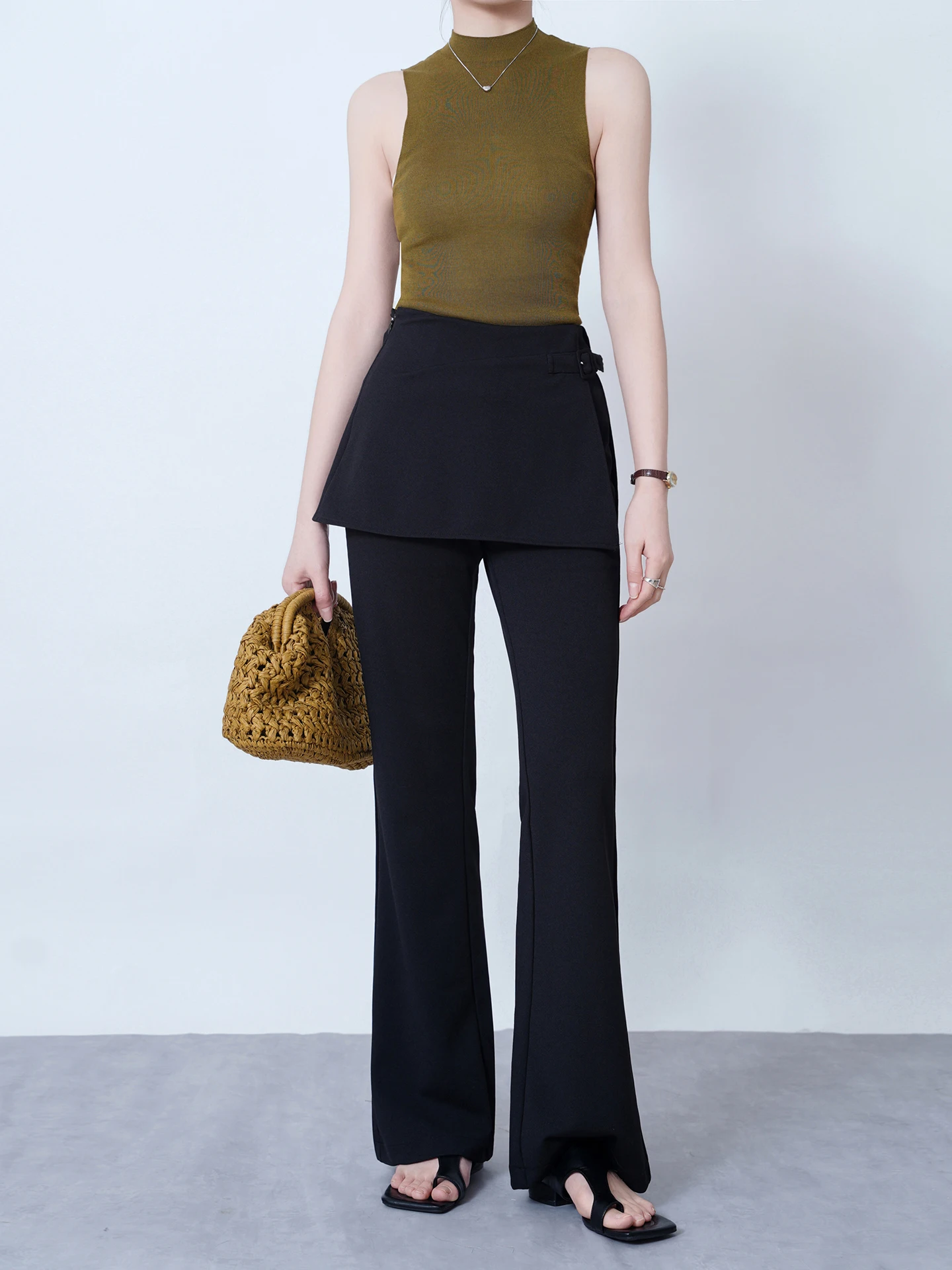 High Waist Flared Casual Pants Commute Style Black Elastic Leisure Trousers Women's Korean Fashion Polyester Fiber
High Waist Flared Casual Pants Commute Style Black Elastic Leisure Trousers Women's Korean Fashion Polyester Fiber