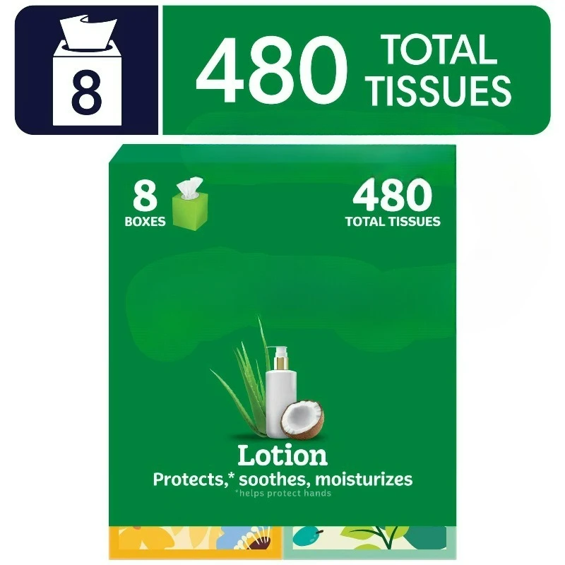 Lotion Facial Tissues with Coconut Oil, 8 Cube Boxes, 60 Tissues Per Box, 3-Ply
Lotion Facial Tissues with Coconut Oil, 8 Cube Boxes, 60 Tissues Per Box, 3-Ply
