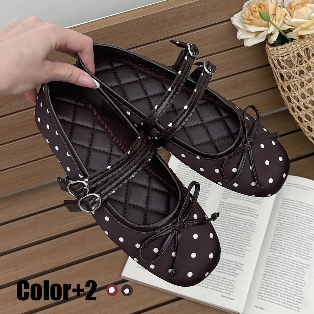 Woman Shoes Flats 2026 Summer Brown Red Ballet Flats Women Lolita Female Buckle Polka Dot Girl Shoes
Woman Shoes Flats 2026 Summer Brown Red Ballet Flats Women Lolita Female Buckle Polka Dot Girl Shoes