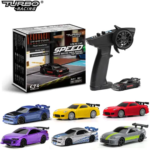 Turbo Racing 1:76 C64 C73 C72 C74 Drift RC Auto mit Gyro Radio Vollproportionales ferngesteuertes Spielzeug RTR Kit für Kinder und Erwachsene