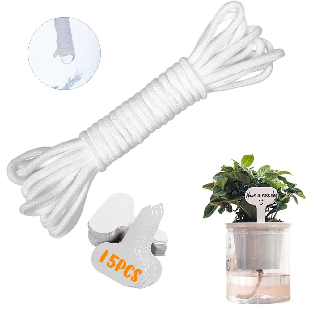 Self Watering Wick Cord, Automatic Watering String Device for Vacation, Auto Drip Waterer with 15pcs Plant Labels Garden Tag Mar
Self Watering Wick Cord, Automatic Watering String Device for Vacation, Auto Drip Waterer with 15pcs Plant Labels Garden Tag Mar