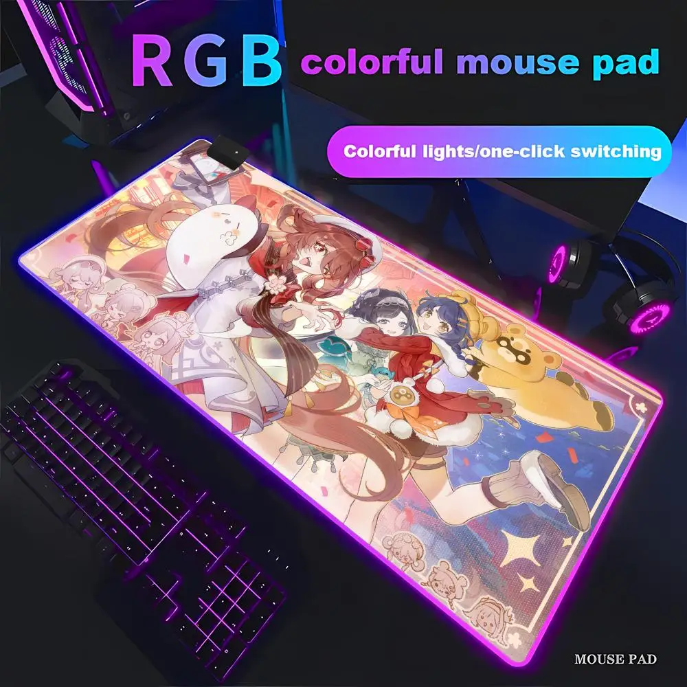 Genshin Mouse Pad Animation Games Beautiful RGB Gaming Mouse Pad HD Gamer Large LED Light PC Computer pad Non-slip Decor
Genshin Mouse Pad Animation Games Beautiful RGB Gaming Mouse Pad HD Gamer Large LED Light PC Computer pad Non-slip Decor