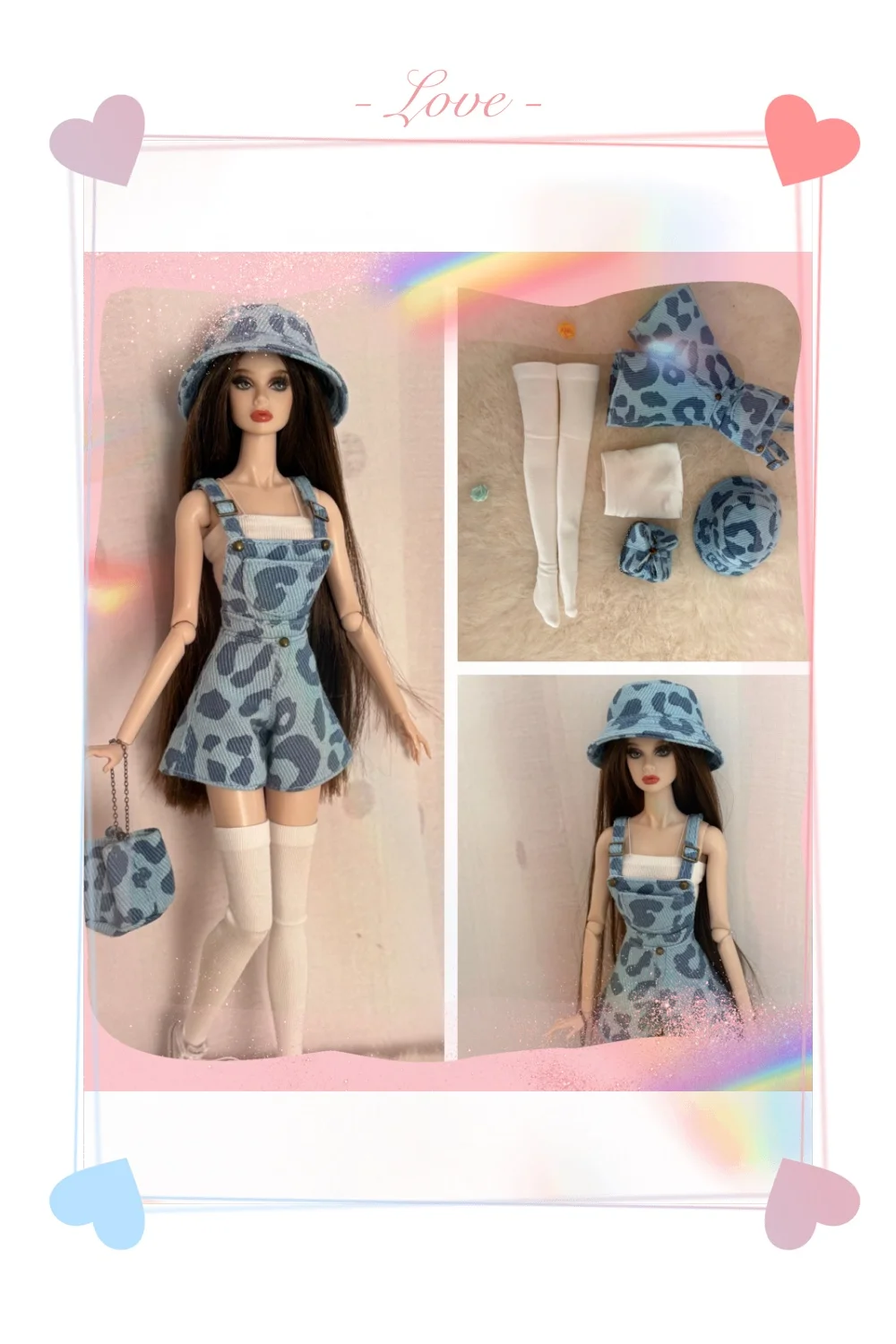 【Clothing Only】Handmade 1/6 Scale Tank Top Blue Leopard Print Denim Overalls Fisherman Hat Set Fit IT PP FR2 ST Supermodel Body
【Clothing Only】Handmade 1/6 Scale Tank Top Blue Leopard Print Denim Overalls Fisherman Hat Set Fit IT PP FR2 ST Supermodel Body