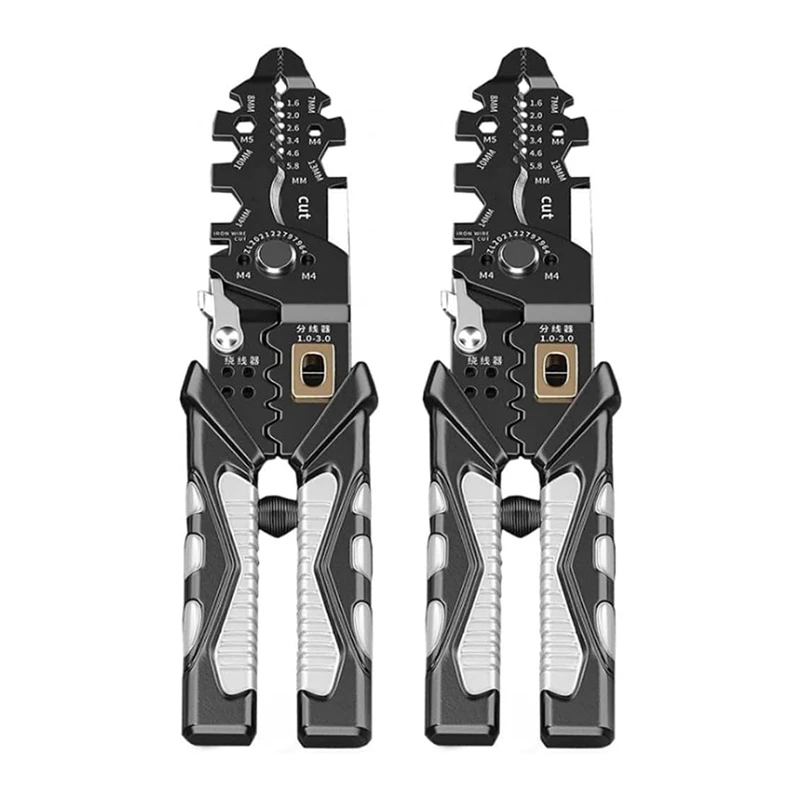 2PCS Multifunctional Wire Stripper Crimper Cable Cutter Pliers, 25-In-1 Wire Stripping Tool, Electrician Pliers Tools Durable
2PCS Multifunctional Wire Stripper Crimper Cable Cutter Pliers, 25-In-1 Wire Stripping Tool, Electrician Pliers Tools Durable