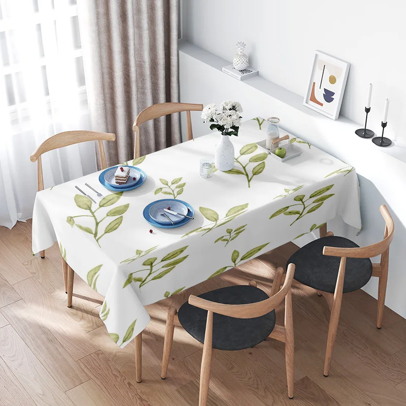 Modern Style Floral Print Tablecloth: Elegant Green Leaves Design for Kitchen Dining Decoration Washable Polyester Fabric Placem
Modern Style Floral Print Tablecloth: Elegant Green Leaves Design for Kitchen Dining Decoration Washable Polyester Fabric Placem