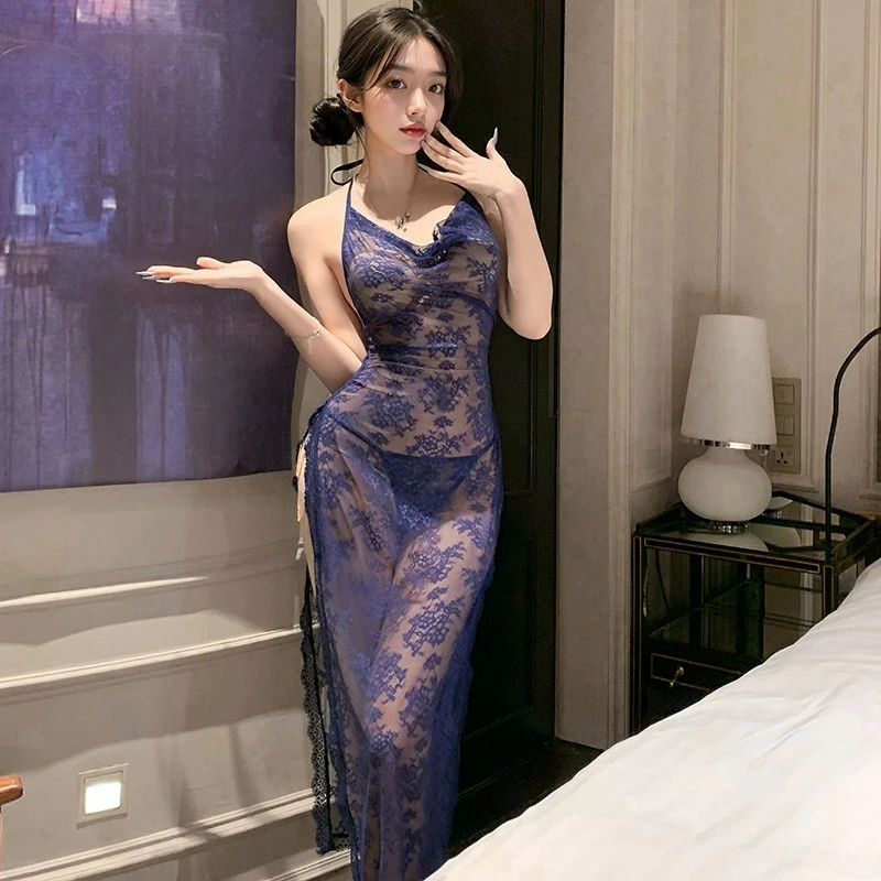 Сексуальное женское белье, сексуальное кружевное Cheongsam, прозрачная элегантная длинная юбка с высоким разрезом, чистое желание, страстная и эротическая одежда
Сексуальное женское белье, сексуальное кружевное Cheongsam, прозрачная элегантная длинная юбка с высоким разрезом, чистое желание, страстная и эротическая одежда