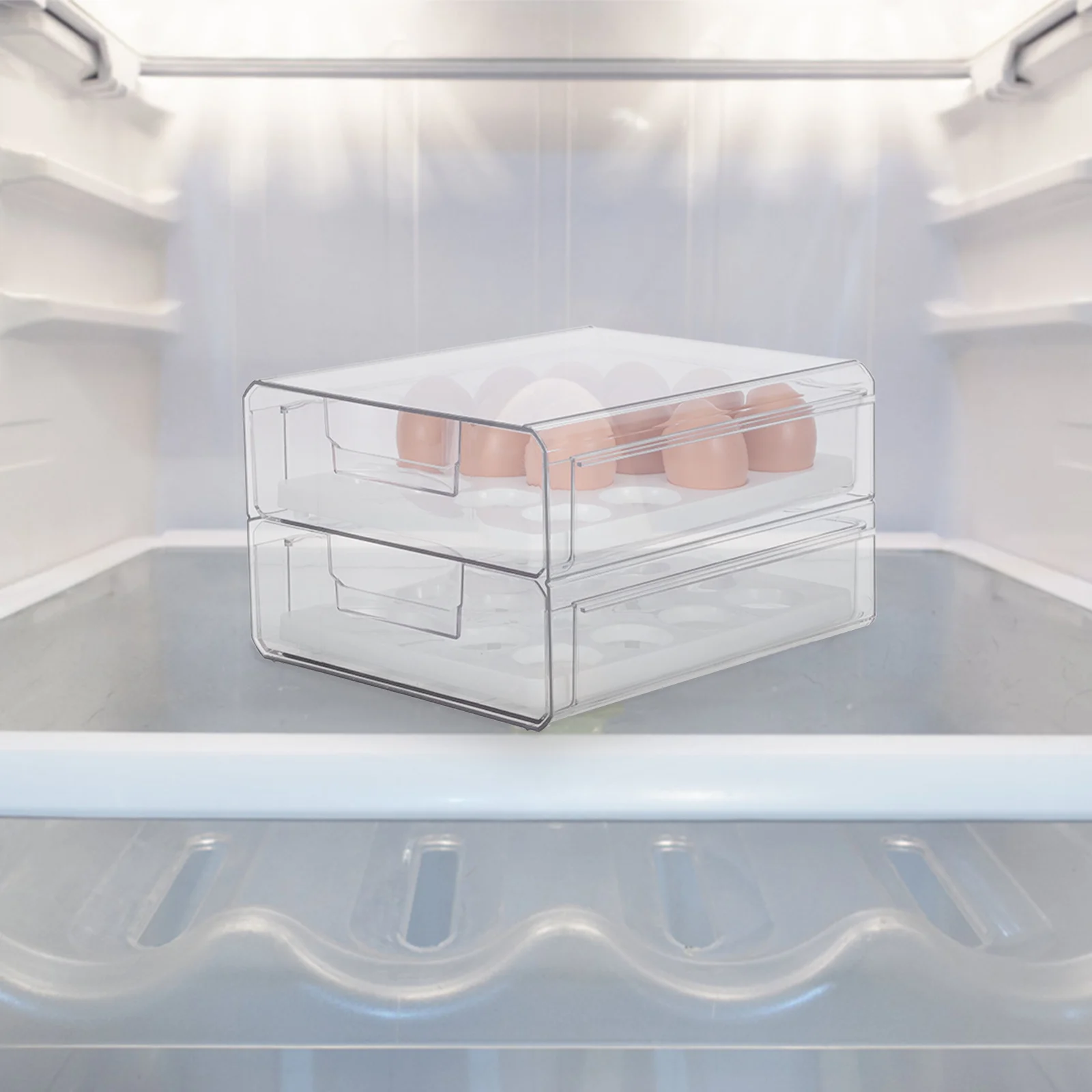 Large Capacity 32 Double Layer Refrigerator Egg Container Transparent Plastic Drawer Type Egg Holder Storage Box
Large Capacity 32 Double Layer Refrigerator Egg Container Transparent Plastic Drawer Type Egg Holder Storage Box