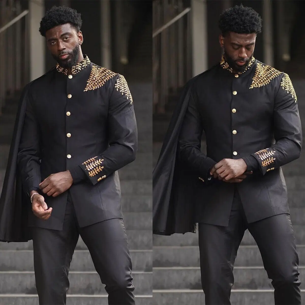 Men's Fashion Jacket Pants 2 Pieces With Detachable Cape Award Ceremony Formal Wedding Tuxedos
Men's Fashion Jacket Pants 2 Pieces With Detachable Cape Award Ceremony Formal Wedding Tuxedos