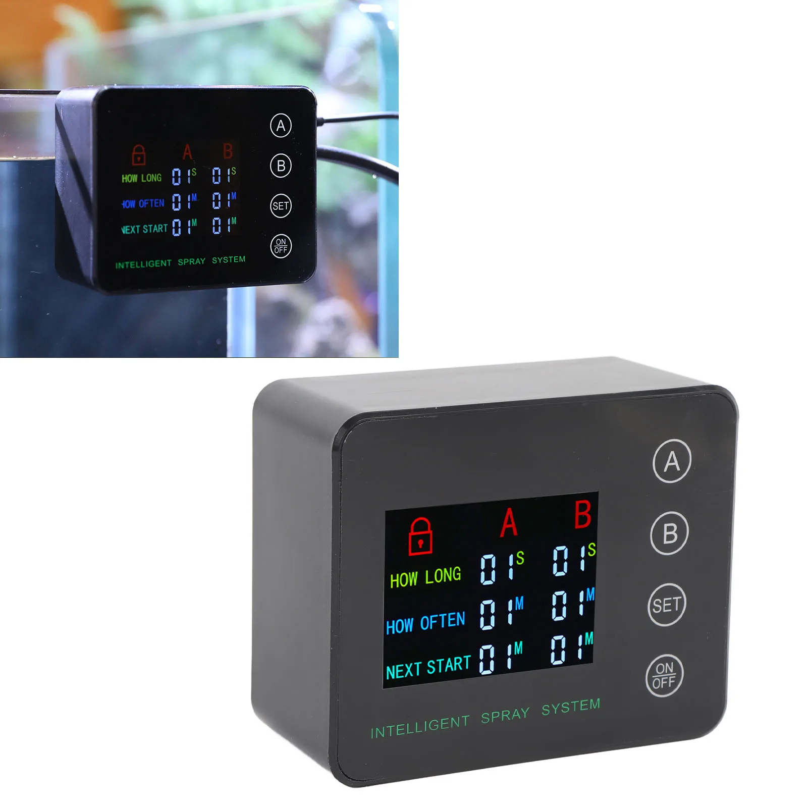 Reptile Mister Adjustable Nozzles Color Screen Automatic Misting Reptile Humidifier Double Pump High Efficiency for Aquarium
Reptile Mister Adjustable Nozzles Color Screen Automatic Misting Reptile Humidifier Double Pump High Efficiency for Aquarium