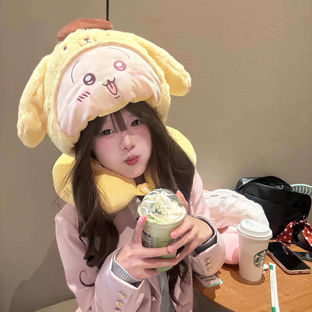 Cartoon Hachiware U-shaped Hooded Neck Pillow Usagi ChiikawaTravel Blackout Nap Pillow Office Japanese style Pillow With Hat
Cartoon Hachiware U-shaped Hooded Neck Pillow Usagi ChiikawaTravel Blackout Nap Pillow Office Japanese style Pillow With Hat