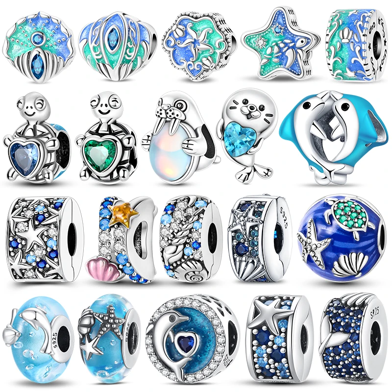 Fashion 925 Sterling Silver Summer Ocean World Series Sea Turtle Starfish Charm Beads Fits 3mm Bracelet For Women Luxury Jewelry
Fashion 925 Sterling Silver Summer Ocean World Series Sea Turtle Starfish Charm Beads Fits 3mm Bracelet For Women Luxury Jewelry