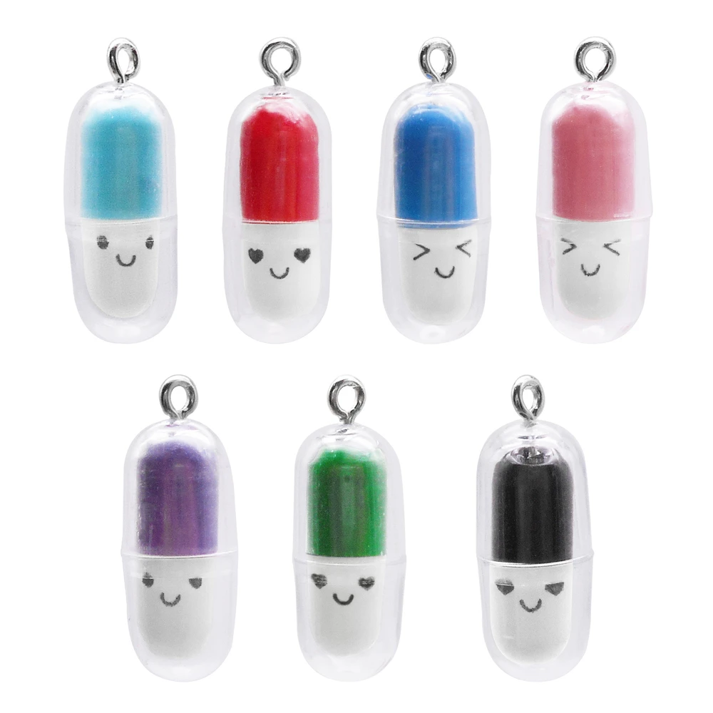 10 pcs Random Color Plastic Medicine Capsule Pendant Charms for Jewelry Making Bracelet Necklace Earring Decor DIY Crafts
10 pcs Random Color Plastic Medicine Capsule Pendant Charms for Jewelry Making Bracelet Necklace Earring Decor DIY Crafts