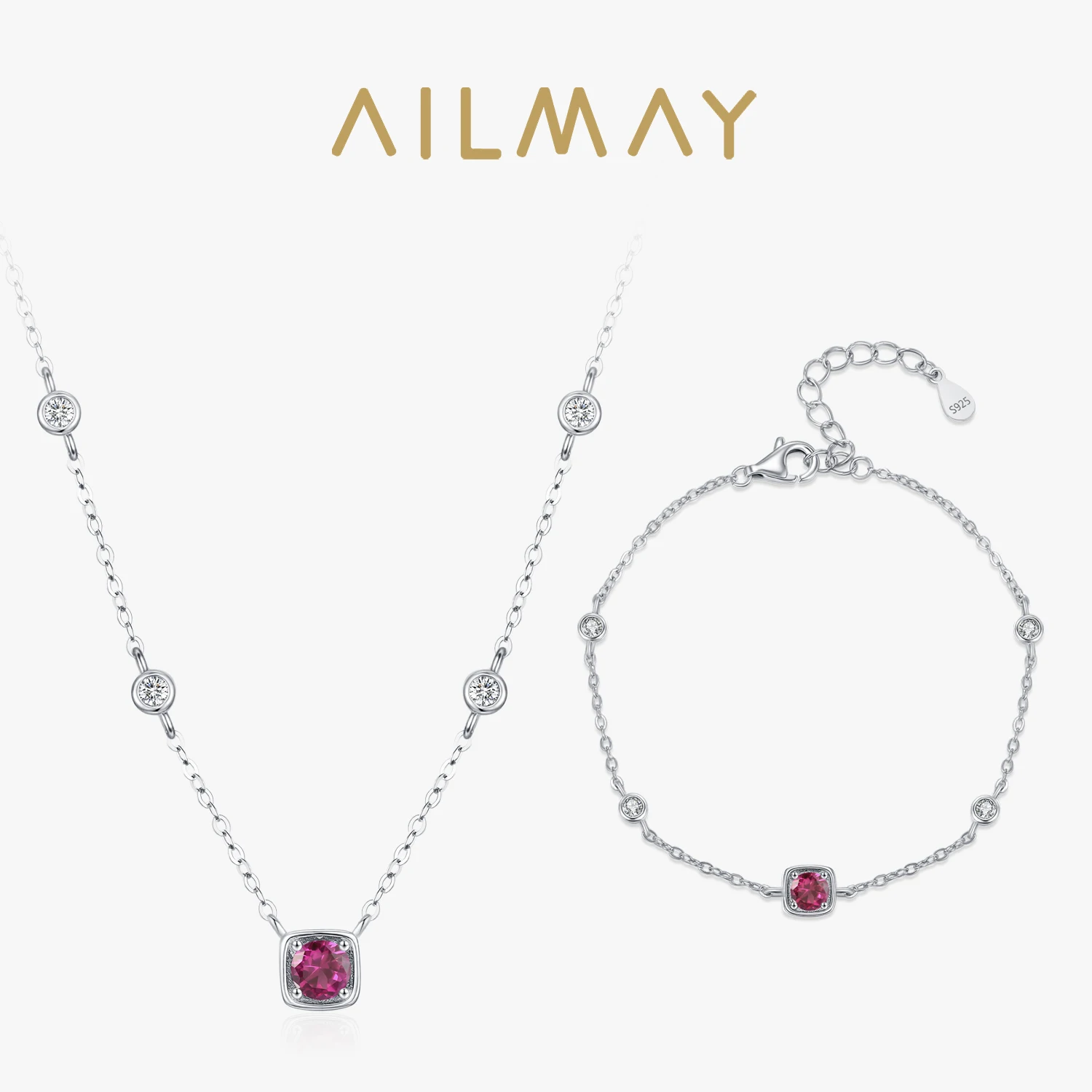 Модный комплект украшений Ailmay: браслет и кулон из стерлингового серебра 925 пробы с красным цирконом для женщин, для вечеринок
Модный комплект украшений Ailmay: браслет и кулон из стерлингового серебра 925 пробы с красным цирконом для женщин, для вечеринок