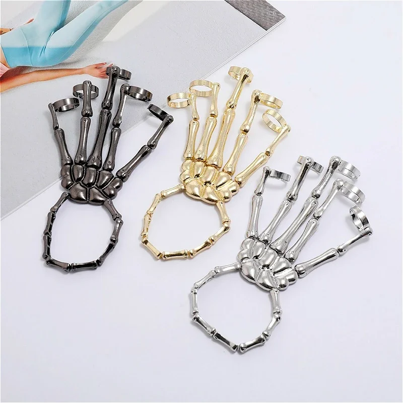 Steam Punk Metal Skull Skeleton Bracelet For Men Gothic Hand Accessories Elasticity Adjustable Couple Women Bangles Jewelry
Steam Punk Metal Skull Skeleton Bracelet For Men Gothic Hand Accessories Elasticity Adjustable Couple Women Bangles Jewelry