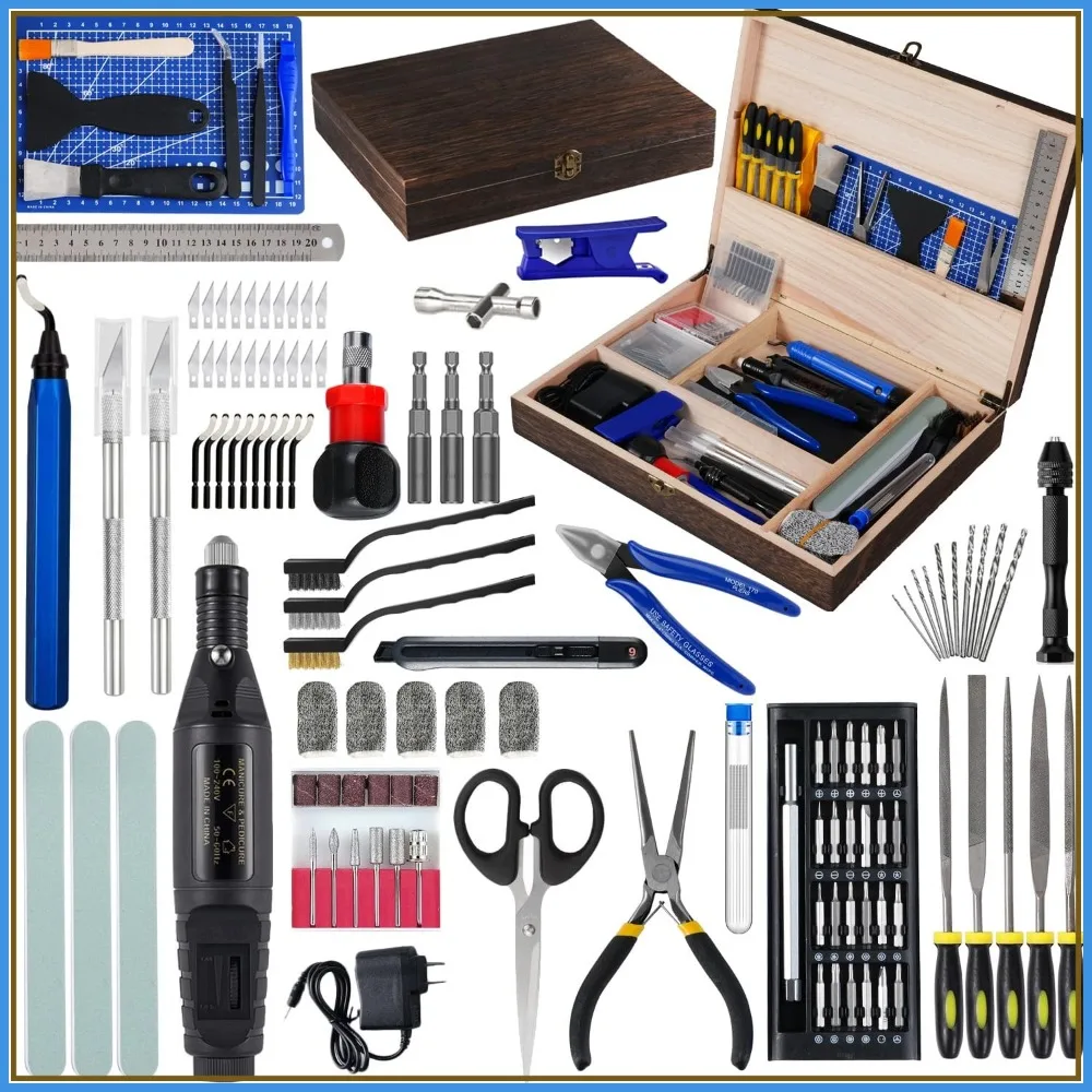 124Pcs 3D Printing Tool Kit with Wooden Box for Model Removing, Cleaning, and Finishing
124Pcs 3D Printing Tool Kit with Wooden Box for Model Removing, Cleaning, and Finishing