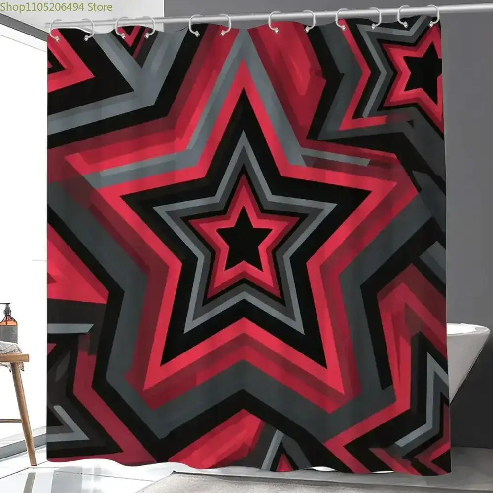 Bold Red Star Pattern Shower Curtain, Geometric Abstract Design, Waterproof Bath Liner for Home Decor, Cozy Bathroom Idea
Bold Red Star Pattern Shower Curtain, Geometric Abstract Design, Waterproof Bath Liner for Home Decor, Cozy Bathroom Idea