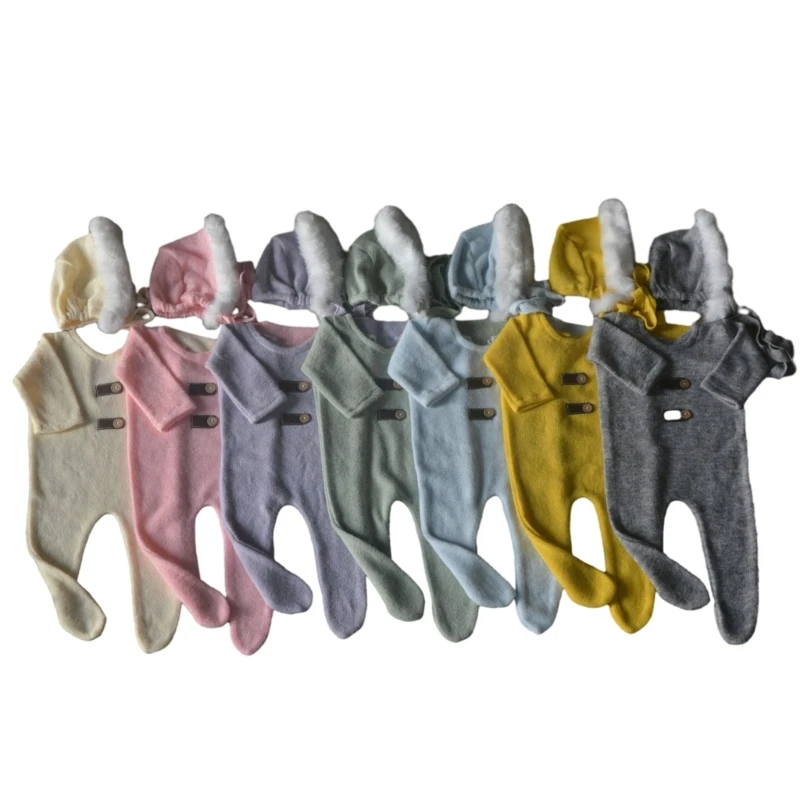 Photography Props Plush Hat with Matching Jumpsuits Newborn Photoshoot Clothing
Photography Props Plush Hat with Matching Jumpsuits Newborn Photoshoot Clothing