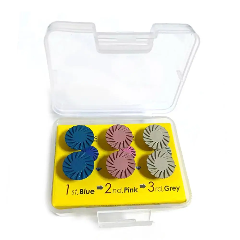 6Pcs/Box 14mm Wheel 3 Colors Spiral Flex Brush Dentistry Lab Tool Dental Rubber Polisher Composite Resin Polishing Disc
6Pcs/Box 14mm Wheel 3 Colors Spiral Flex Brush Dentistry Lab Tool Dental Rubber Polisher Composite Resin Polishing Disc