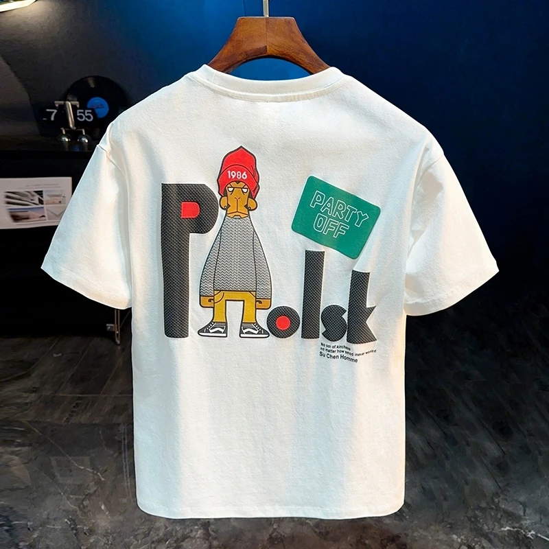 Loose Fit Pure Cotton ort Sve T-irt ex Casual Versatile Summer Faion Brand Printed round Ne Top for Couples
Loose Fit Pure Cotton ort Sve T-irt ex Casual Versatile Summer Faion Brand Printed round Ne Top for Couples