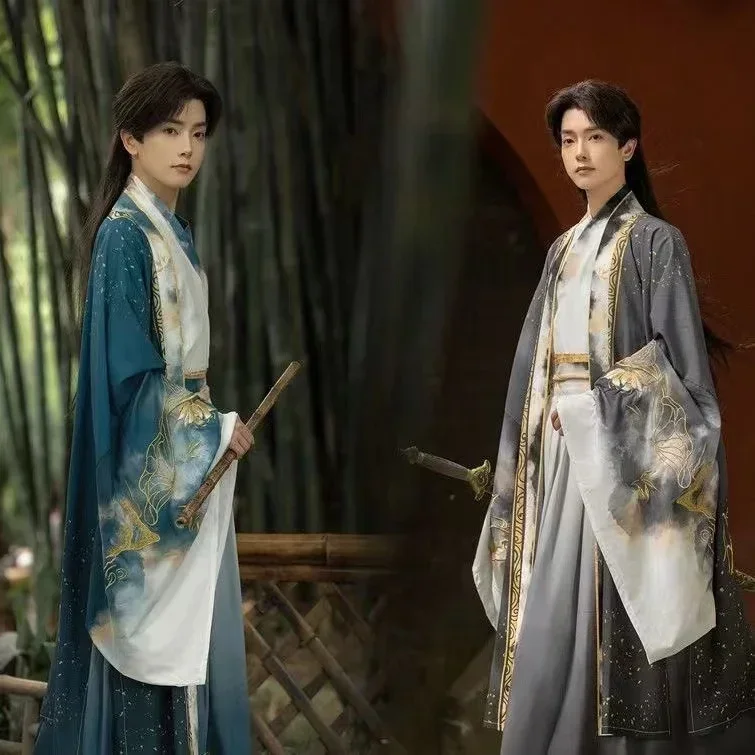 Оригинальная вышитая мужская одежда Hanfu в древнем китайском стиле Weijin с перекрестным воротником, традиционный костюм с градиентным принтом, комплект
Оригинальная вышитая мужская одежда Hanfu в древнем китайском стиле Weijin с перекрестным воротником, традиционный костюм с градиентным принтом, комплект
