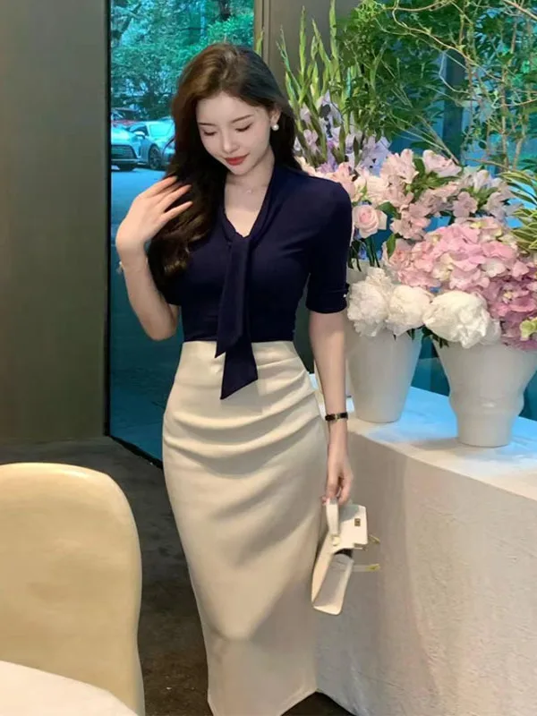 2025 Secretary Professional Women's Fashionable Two-Piece Set with Belted Shirt And Skirt Spring Collection
2025 Secretary Professional Women's Fashionable Two-Piece Set with Belted Shirt And Skirt Spring Collection