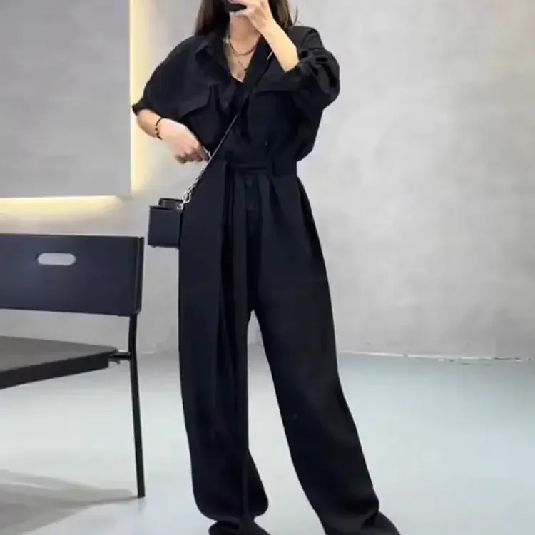 Весенне-летний новый женский комбинезон, свободный комбинезон с воротником и завязками на работу, комбинезон с высокой талией
Весенне-летний новый женский комбинезон, свободный комбинезон с воротником и завязками на работу, комбинезон с высокой талией