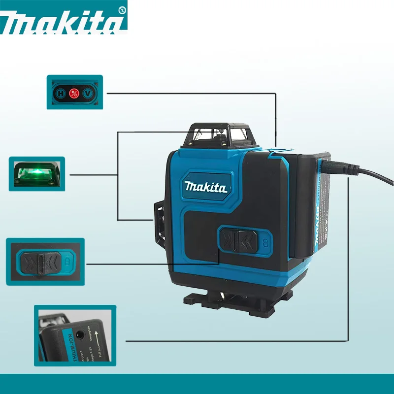 Makita Professional Laser Level 16 Lines Green Laser 360°Self-Leveling Horizontal Vertical Automatic for Building Tools
Makita Professional Laser Level 16 Lines Green Laser 360°Self-Leveling Horizontal Vertical Automatic for Building Tools