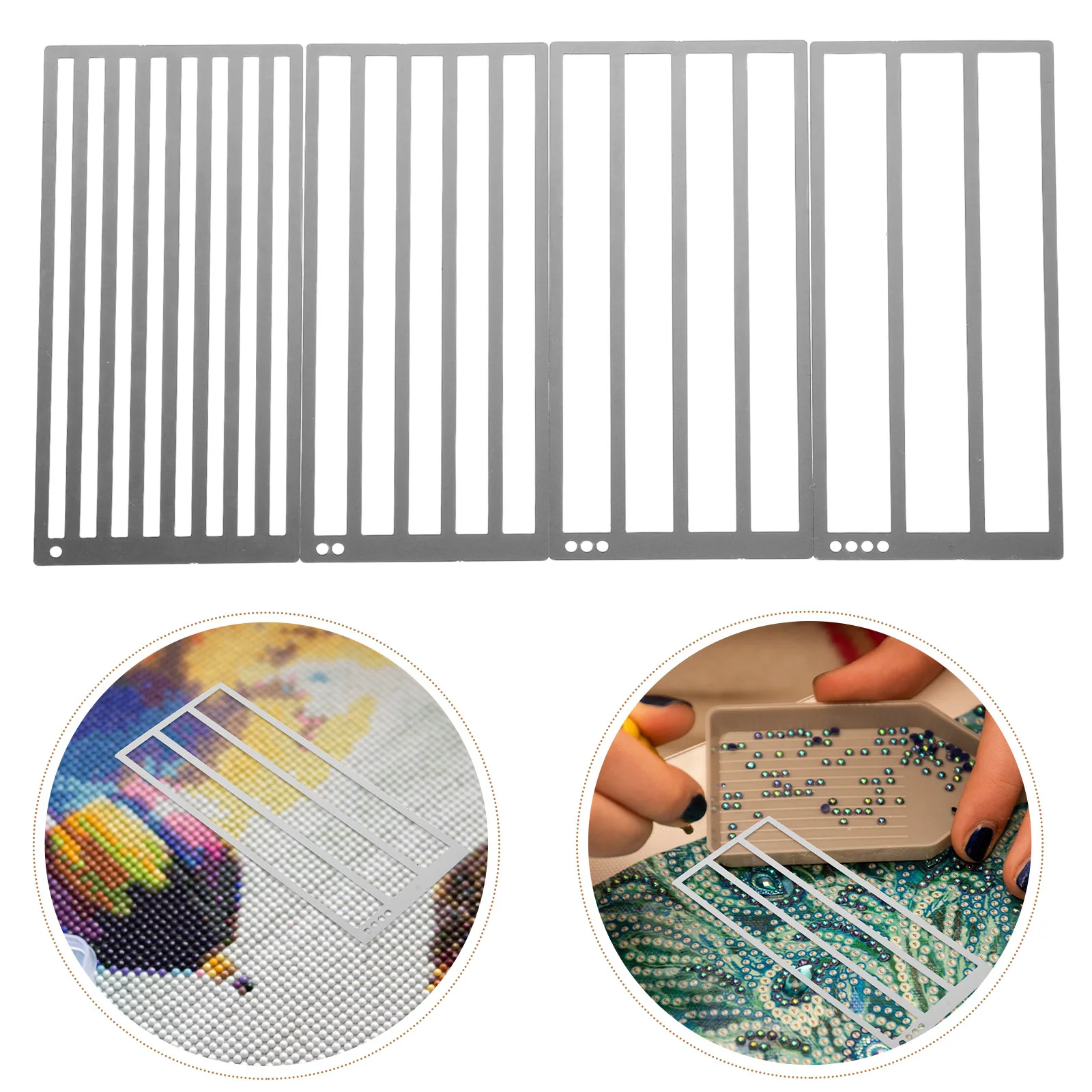 4pcs Diamond Art Ruler Stainless Alignment Tool For 5D Grid Diy Crafts Nano-Coated Drill Placement Rhinestone 
4pcs Diamond Art Ruler Stainless Alignment Tool For 5D Grid Diy Crafts Nano-Coated Drill Placement Rhinestone