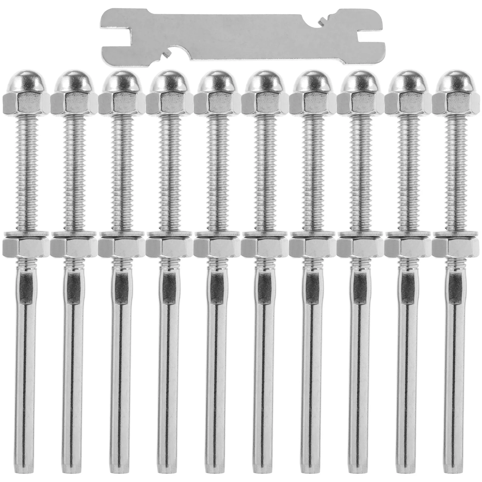 10 Pcs Crimpers Left Right Threaded Rod Deck Railing Hardwares Stainless Steel Wood Cable Railing Kit Stair Tensioner
10 Pcs Crimpers Left Right Threaded Rod Deck Railing Hardwares Stainless Steel Wood Cable Railing Kit Stair Tensioner