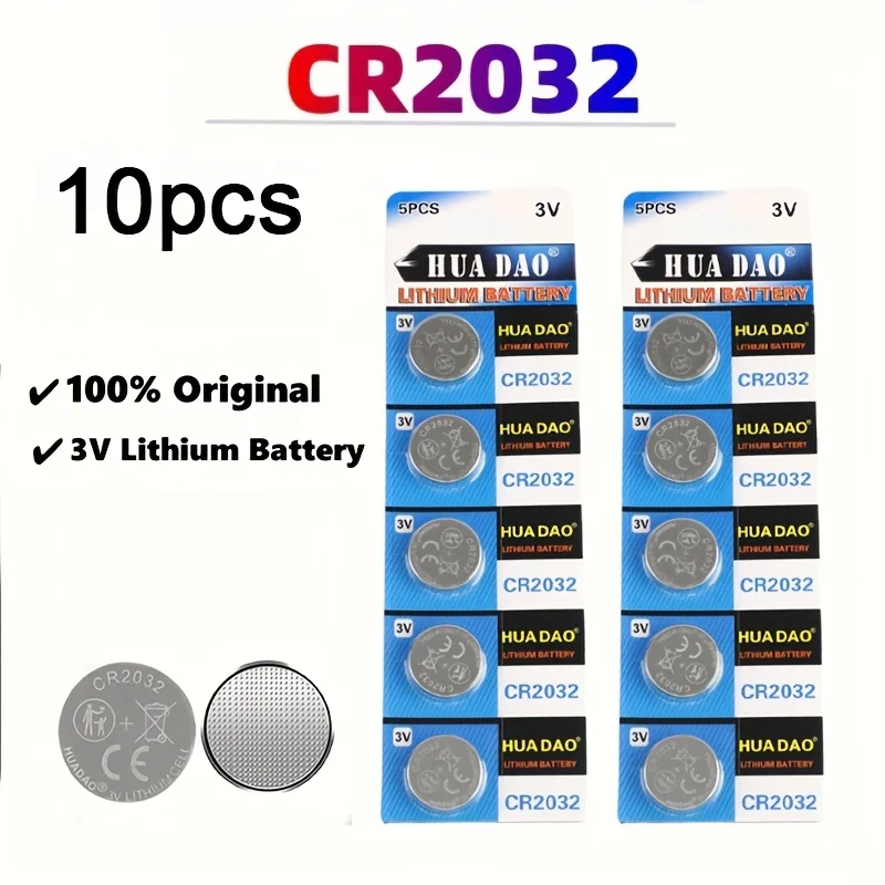 10pcs CR2032 Lithium Battery, 3V Button Battery, 10 Packs of Button Battery, Compatible Car Key,Watch Battery
10pcs CR2032 Lithium Battery, 3V Button Battery, 10 Packs of Button Battery, Compatible Car Key,Watch Battery