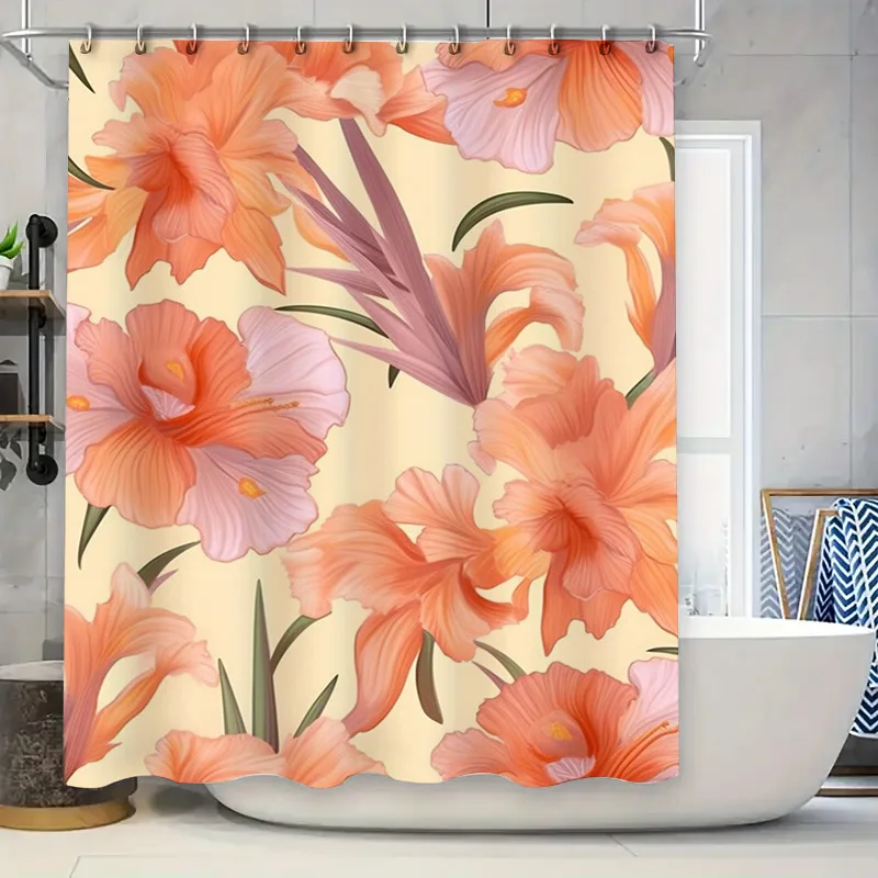 Luxurious Bath Curtain with Beautiful Floral Pattern for Bathroom Decoration Orange Pink Purple White Shower Curtain Washable Fa
Luxurious Bath Curtain with Beautiful Floral Pattern for Bathroom Decoration Orange Pink Purple White Shower Curtain Washable Fa