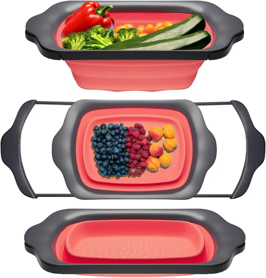 Large Over-Sink Collapsible Colander - 6 Quart, Heat Resistant, Extendable Handles, Perfect for Pasta & Veggies
Large Over-Sink Collapsible Colander - 6 Quart, Heat Resistant, Extendable Handles, Perfect for Pasta & Veggies