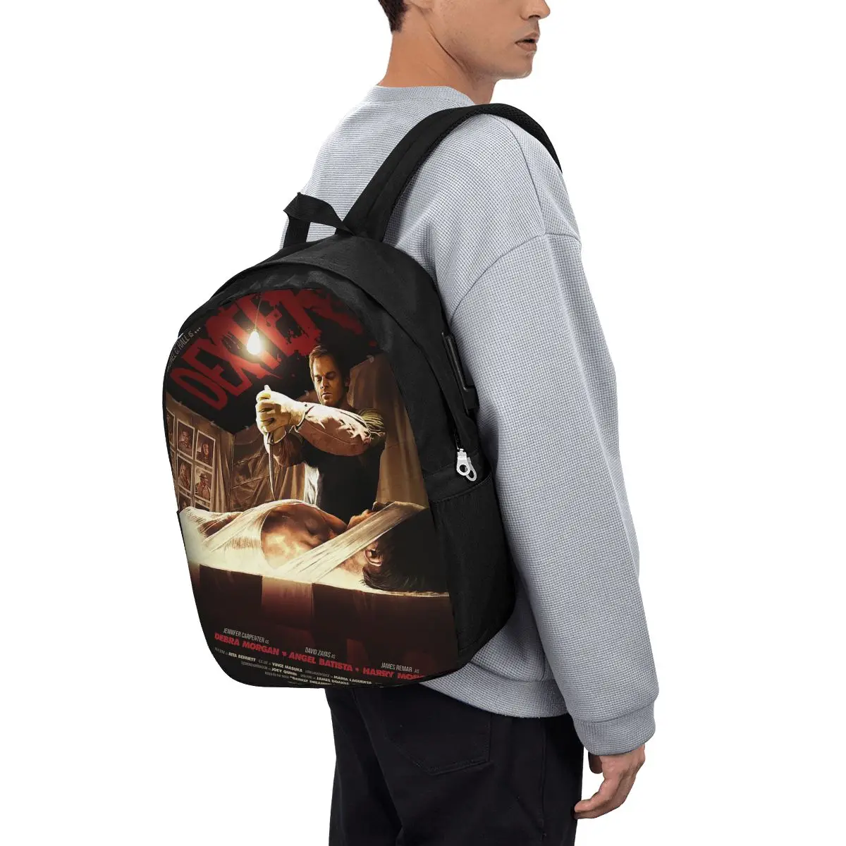 Movie Dexter Morgan Backpack Travel Notebook Bag Computer College Student School Bag Laptop Shoulder Bags for Men Women
Movie Dexter Morgan Backpack Travel Notebook Bag Computer College Student School Bag Laptop Shoulder Bags for Men Women