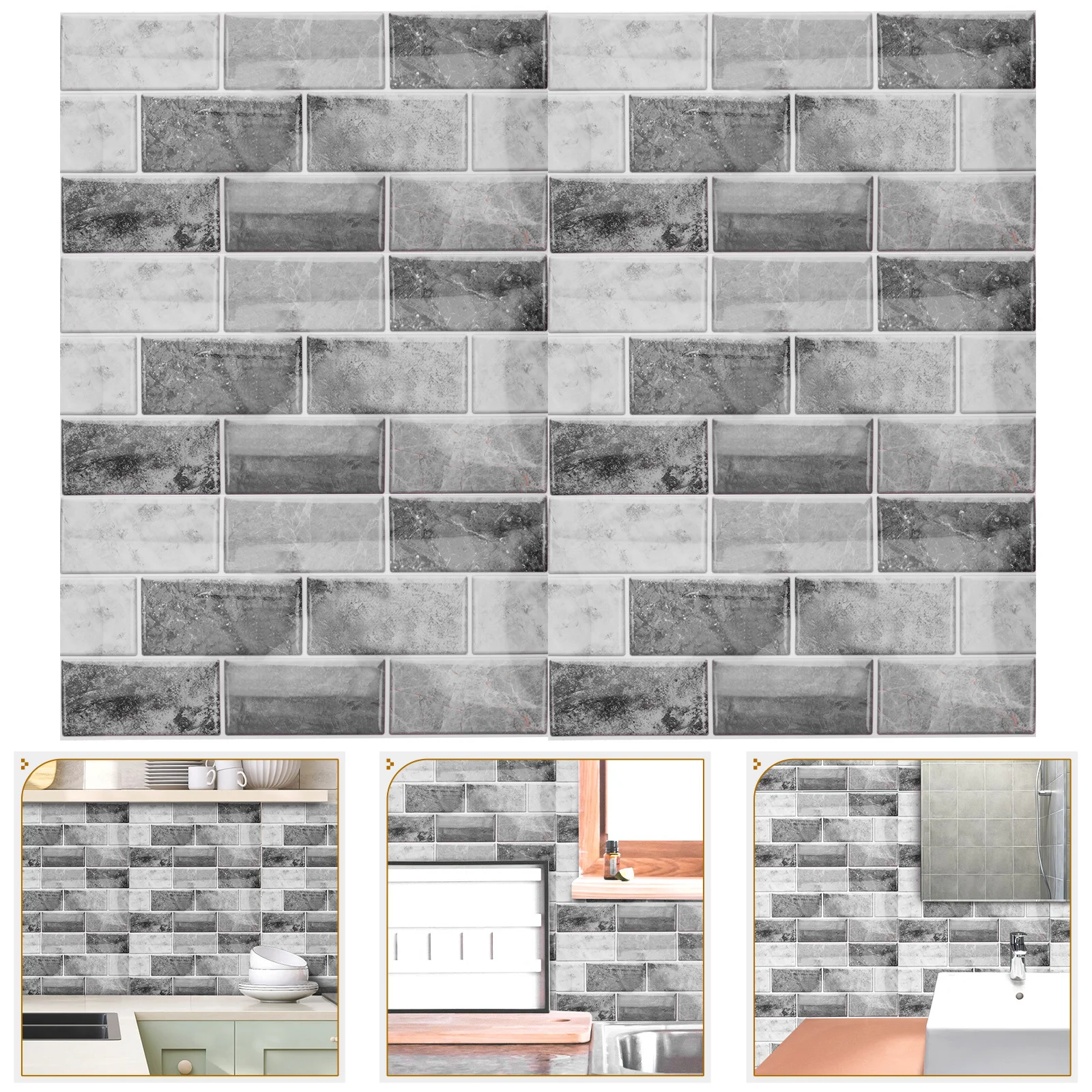 6 Sheets Peel and Stick Tile Sticker Waterproof Self Adhesive Kitchen Bathroom Wall Tiles Backsplash Backsplash for Bathroom
6 Sheets Peel and Stick Tile Sticker Waterproof Self Adhesive Kitchen Bathroom Wall Tiles Backsplash Backsplash for Bathroom