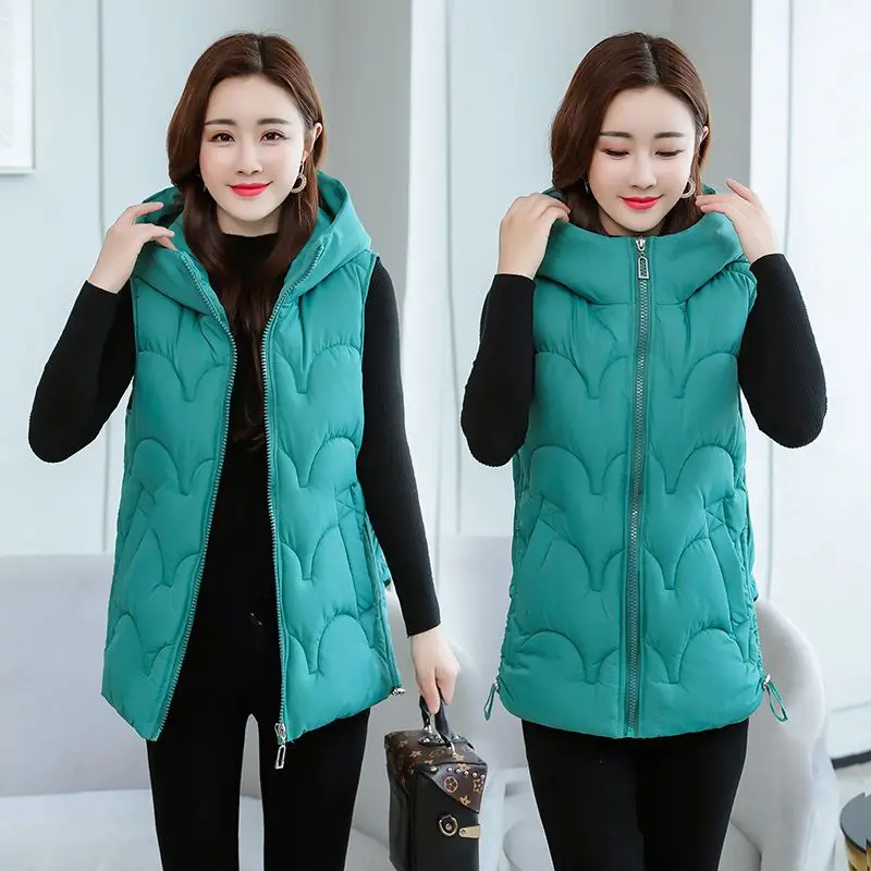 Women Autumn Winter Outwear Casual Thicken Waistcoat Cotton Padded Hooded Sleeveless Jacket Coat Vest For Female
Women Autumn Winter Outwear Casual Thicken Waistcoat Cotton Padded Hooded Sleeveless Jacket Coat Vest For Female