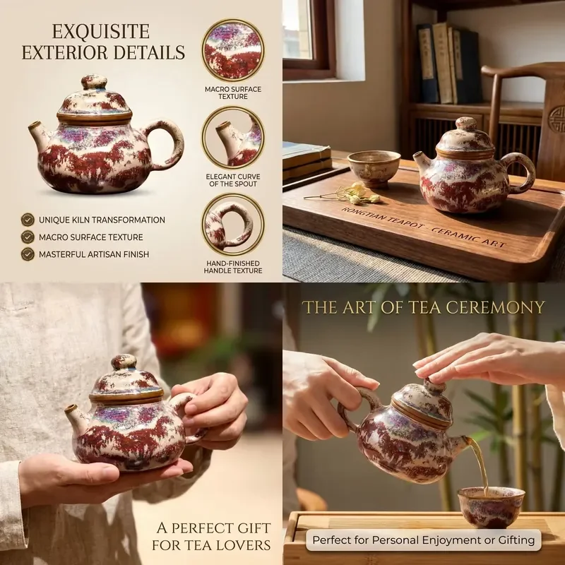 【CHIMU HOME】 Handcrafted Jun Porcelain Teapot for Chinese Heritage Style Middle East 120ml Heat Resistant Durable Pot
【CHIMU HOME】 Handcrafted Jun Porcelain Teapot for Chinese Heritage Style Middle East 120ml Heat Resistant Durable Pot