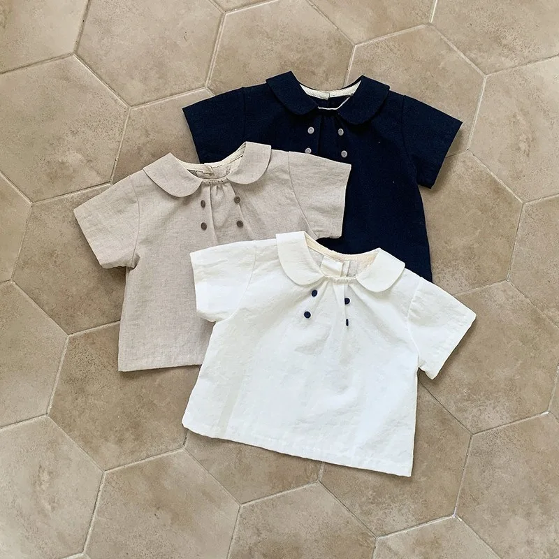 2026 Summer New Girls Short Sleeve T Shirts Solid Cute Baby Girl Peter Pan Collar Tops Toddler Simple Cotton Tee Kids Clothes
2026 Summer New Girls Short Sleeve T Shirts Solid Cute Baby Girl Peter Pan Collar Tops Toddler Simple Cotton Tee Kids Clothes