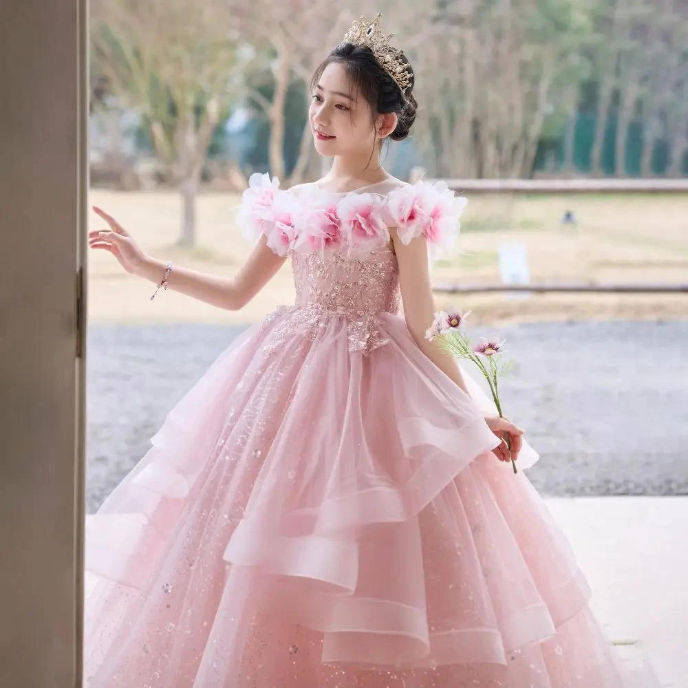 Customized Pink Flower Girl Dress for Wedding Appliques Glitter Sleeveless Elegant Kids Birthday Party First Communion Gown
Customized Pink Flower Girl Dress for Wedding Appliques Glitter Sleeveless Elegant Kids Birthday Party First Communion Gown