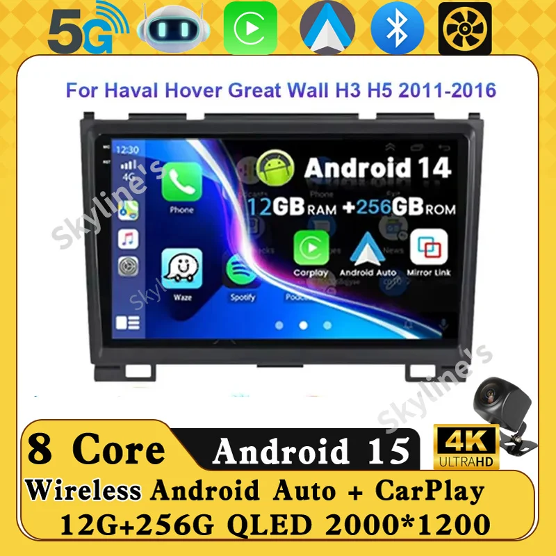 Android 14 Carplay Car Radio For Great Wall Haval Hover H5 H3 2011 - 2016 Navigation Multimedia Player Stereo WiFi+4G video BT
Android 14 Carplay Car Radio For Great Wall Haval Hover H5 H3 2011 - 2016 Navigation Multimedia Player Stereo WiFi+4G video BT