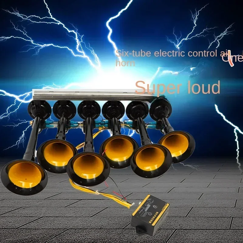 Durable 12/24V Six-tube Modified Horn Truck Train Universal Electronical Controlled Gas Horn Super Loud 36-tone
Durable 12/24V Six-tube Modified Horn Truck Train Universal Electronical Controlled Gas Horn Super Loud 36-tone